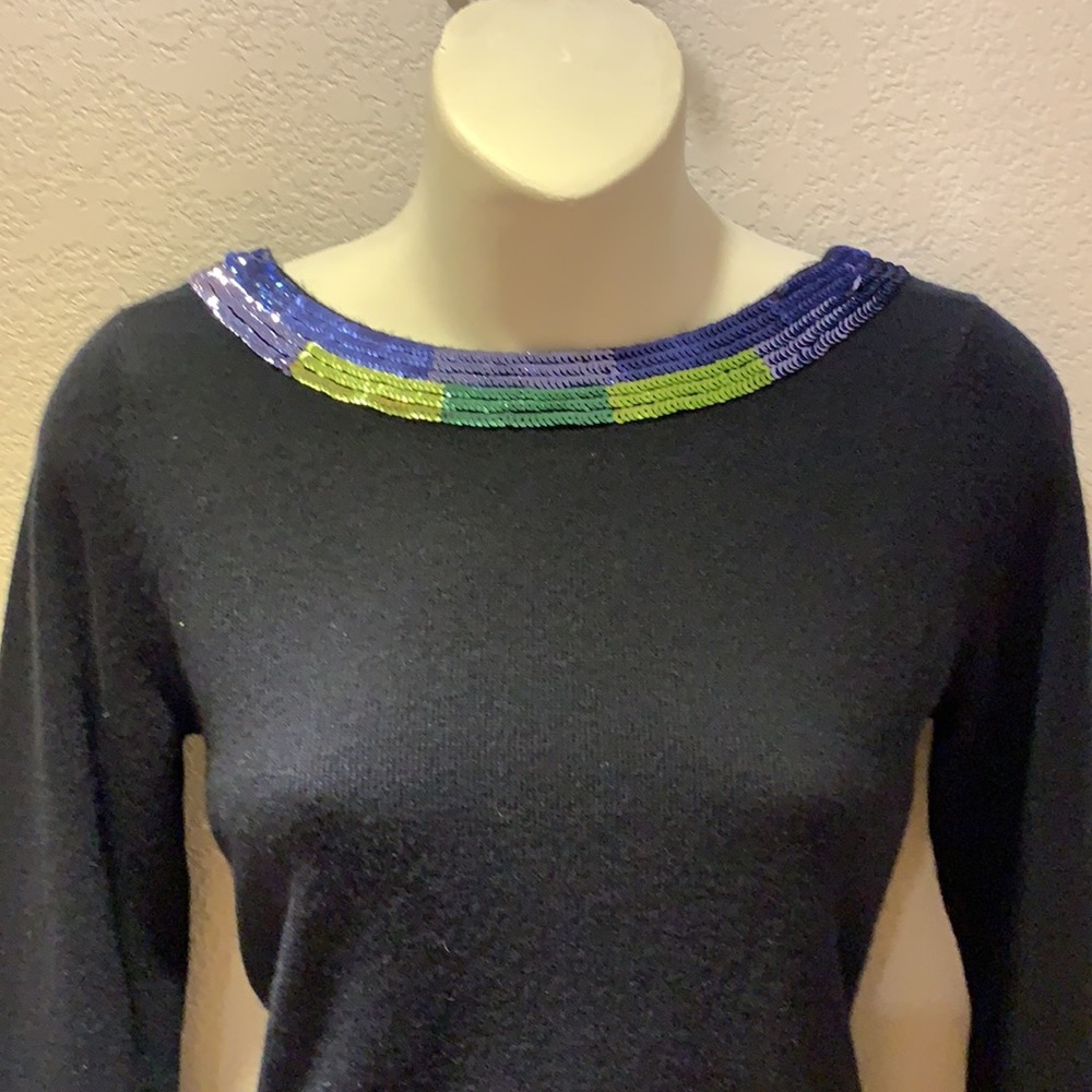 NEW MAGASCHONI BEADED CASHMERE TOP, S